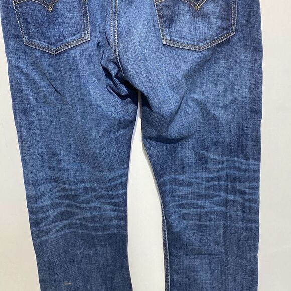 Levi's Men's Blue Dark Wash 513 Slim Straight Leg Jeans Size W38 L32 - Picture 7 of 13